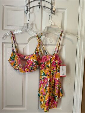 Anne Cole Women’s Tropical Bundle (2 Tops) Swimwear Tankini Swim Top Size XS NWT